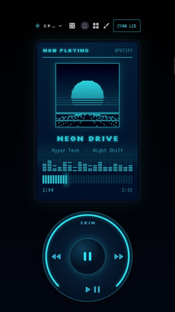 HyDeck on a small 320 dp wide phone: the whole deck fits, including the wheel